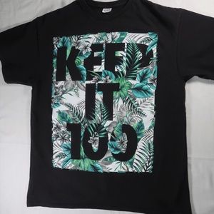 KEEP IT 100 Men's Large Black Graphic Tshirt